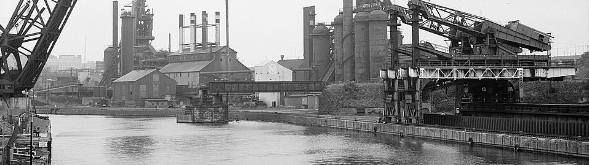 factories on riverbank